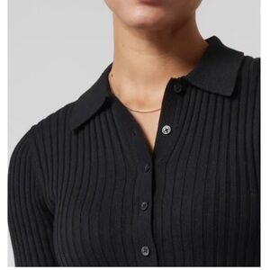 ATHLETA Sweet Bay Henley Sweater Black Size X-Small